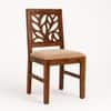 Globally Indian Ojasvi Solid Sheesham Wood 6 Seater Dining Table Set 6 Chairs Beige