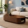 Rivona Sheesham Wood Capsule Coffee Table in Walnut Finish