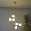 Gloster Contemporary White Glass Premium Ball Chandelier