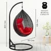 Premium Egg Single Seater 6 Star Swing Chair Red