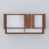 4 Doors Modular Wall Mounted Kitchen Cabinet With Organizer Shelf In Aisan Walnut Finish