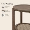 Tora Solid Wood and Cane Side Table in Danish Walnut Finish