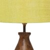 Devansh Yellow Jute Table Lamp With Wood Natural Base (7X13 Inches)-21