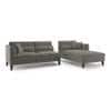 Lewis Sectional Sofa (Colour : Ash Grey Velvet, Cushion : Soft, Seater : Right Aligned 3 Seater + Right Aligned Chaise)