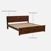 Kedarwood Non Storage Solid Wood Bed Queen Size in Provincial Teak Finish