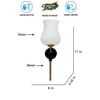 Devansh Metal Electric Wall Light in Black Colour with White Shade Count of 1 Light