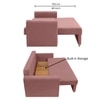 Baruna 3 Seater Velvet Pull Out Sofa Cum Bed with Storage In Peach Color