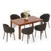 Atlas Solid Wood 6 Seater Compact Dining Table with 6 Meryl Lounge Chair
