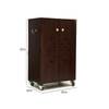 D'Dass Big Dark Mdf and Sheesham Wooden Pooja Cabinet With Door