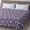 Lavender Floral Cotton 400 Tc Flat Super King Size Bedsheet With 2 Pillow Covers