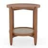 Tora Solid Wood and Cane with Glass Side Table In Amber Walnut Finish
