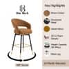 Doe Buck Mixoy Velvet Bar Stool in Emerald Brown Colour with Gold Accents