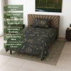 Dark Green Floral 210 TC Mix Cotton Flat Single Bed Size Bedsheet With 1 Pillow Cover From Threads