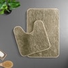 Luxe Home Polyester Newman Contour Bath Mat Set of 2 (Anti Gold 45x75 cm & 40x45)