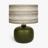 Fern Handicrafted Table Lamp in Frosted Green and Printed Colour