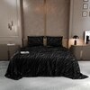 Stoa Paris Moonlight Whispers Satin Bedsheet for Super King Size Bed Whispers Satin Noir Collection