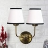 Devansh Metal Electric Wall Light in Gold Colour with Yellow Shade Count of 2 Lights