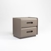Chestnut Leather Side Table in Brown Colour