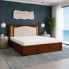 Reva Solid Wood Compact King Bed Box Storage Provincial Teak Finish Mattress 72 x 72 Inches
