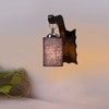 Devansh Solid Wood Electric Wall Light in Brown Colour with Blue Shade Count of 1 Light