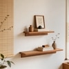 Moda Set Of 2 - Small And Large Wall Shelf In Amber Walnut Finish