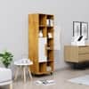 Hexa Engineered Wood Bookshelf Multipurpose Storage Rack in Giant Wood and Frosty White Colour
