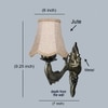 Devansh Gold Antique Wall Mounted Lamp With Beige Jute Shade
