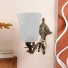 Devansh Metal Electric Wall Light in Antique gold Colour with White Shade Count of 1 Light