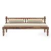 Emma Diwan in Teak Finish with Macadamia Brown Fabric Colour