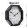 Elegant Black Octagonal Wooden Wall Clock with Sharp Minimal Indices