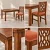 Globally Indian Bandhana Solid Sheesham Wood 4 Seater Dining Table Set 4 Chairs Terracotta Orange