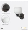 Luster Glass and Metal Wall Light