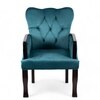 Arista Sheesham Wood Accent Chair in Turquoise colour
