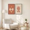 The Castle Decor Boho Abstract Botanical Wall Art Set of 2 Design 2 11x17 Inch