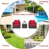 Carry Bird Wicker Patio Furniture Outdoor Balcony Chairs In Brown And Red Colour