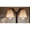 Elania Wooden Table Lamp with Brown Base and Premium White Fabric Lampshade