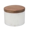 Multipurpose Marble Box with Wood Lid and Brass Detailing