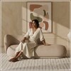 Eliteelegance Wood 2 Seater With Upholstery Non Storage Sofa In Beige Colour