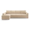 Apollo Fabric Sectional Sofa (Colour : Birch Beige, Cushion : Soft, Back Type : Regular, Seating Capacity : Left Aligned 3 Seater + Left Aligned Chaise + Ottoman)