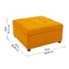 Doe Buck Tufted Storage Ottoman Bench in Mustard Yellow Colour Fabric