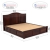 Sniu Solid Wood Queen  Size Bed Without Storage (Walnut Finish)