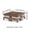 Palladio Sheesham Wood Accent Coffee Table Set With 4 Stools In Provincial Teak Finish With Beige Velvet Cushions