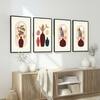 The Castle Decor Boho Abstract Botanical Wall Art Set of 4 Design 6 11x17 Inch