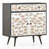 Fleur Solid Wood Sideboard in White & Americain Walnut finish