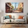 The Castle Decor Eiffel Tower Wall Art Set of 5 Wooden Framed Digital Painting 27x48 Inch