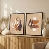 The Castle Decor Boho Abstract Botanical Wall Art Set of 2 Design 11 11x17 Inch