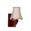 Devansh Wood Wall Mounted Lamp With Beige Jute Shade