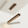 Slimline 36 Duo Brown Solid Wood Cluster Hanging Light