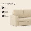 Kowloon Sectional 3 Seater Pull Out  Sofa Cum Bed with Storage In Birch Beige Colour
