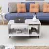 Hexa Engineered Wood Center Table With Storage And Open Rack In Frosty White
